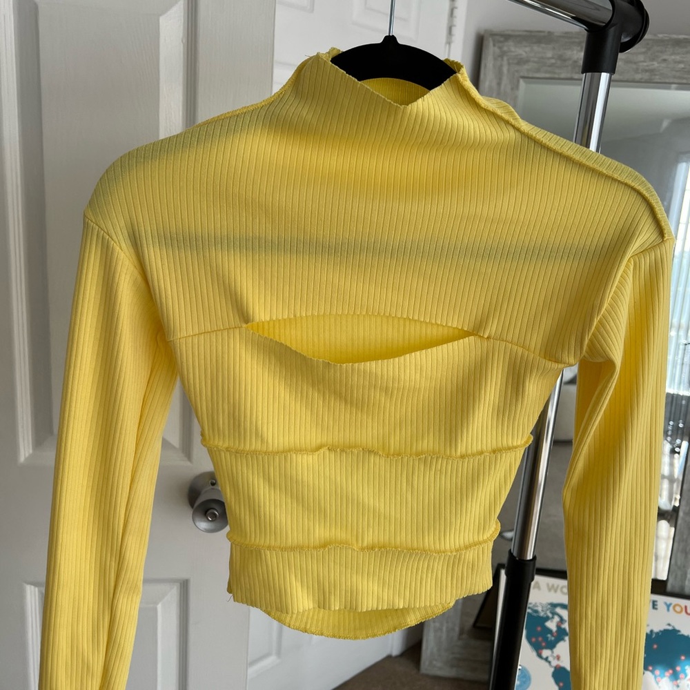 Yellow open long sleeve